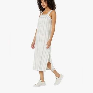 Madewell Linen Cotton Princess Seamed Midi Dress